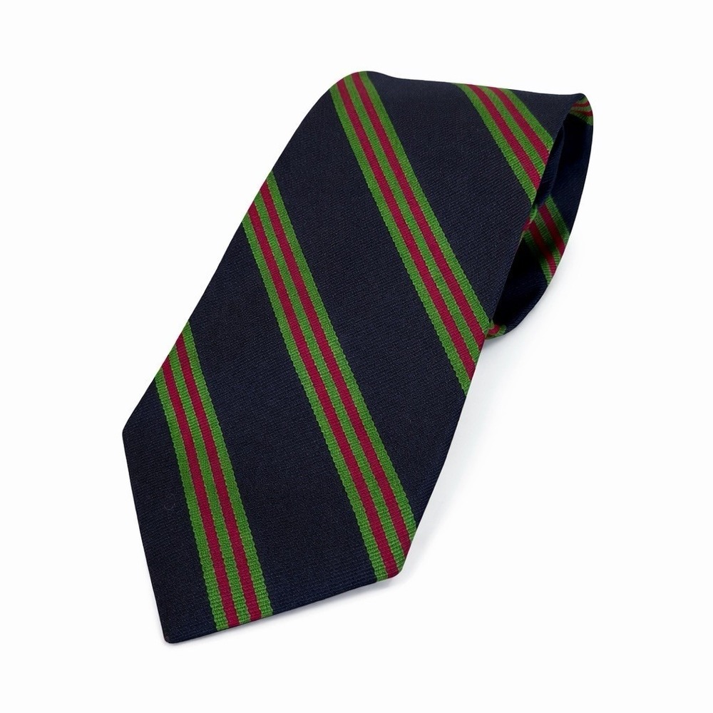 Brooks Brothers Makers Tie USA Silk Navy Green Stripe Classic Mens Necktie